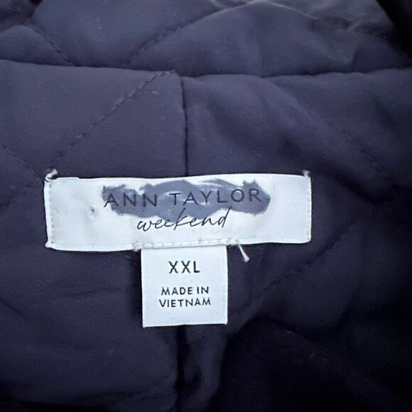 ANN TAYLOR $258 Loft Weekend Collection Faux Fur Trim Duffle Coat XXL - Picture 5 of 7